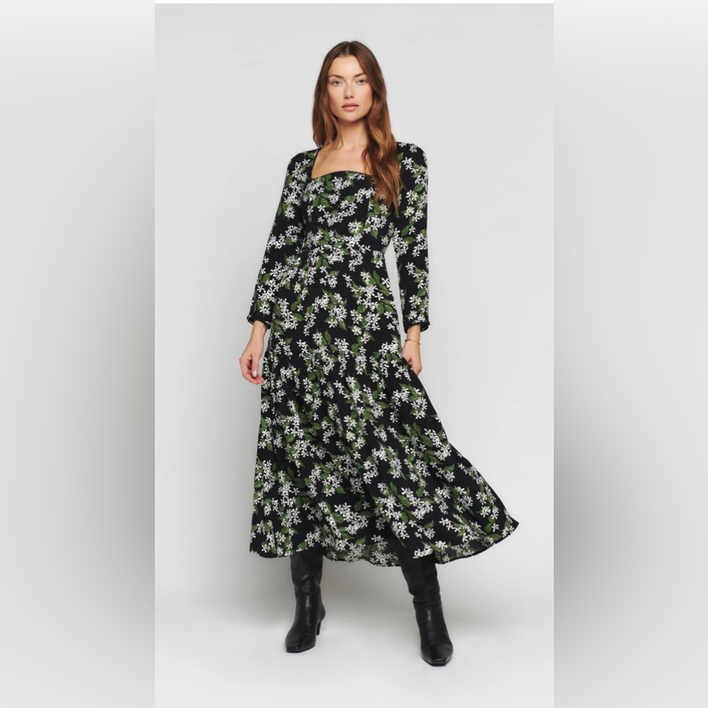 Reformation Chaylyn Dress Black Aroma 2 NWT